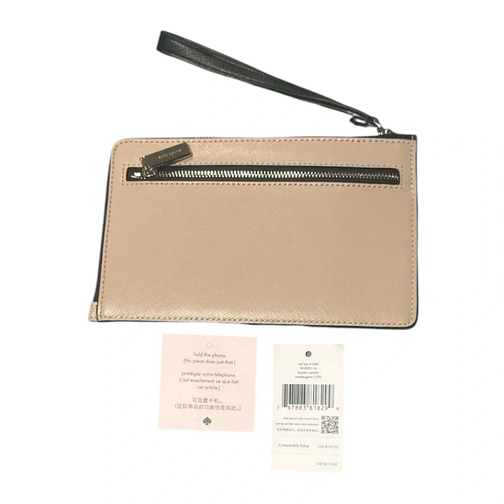 Kate Spade New York Cameron Large Zip Wristlet Wallet Warm Beige Multi NWT